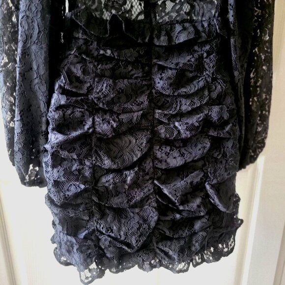 ASTR The Label Corset Bodice Mini Dress Women's Black Sweetheart Neck Zippered S - Picture 9 of 12